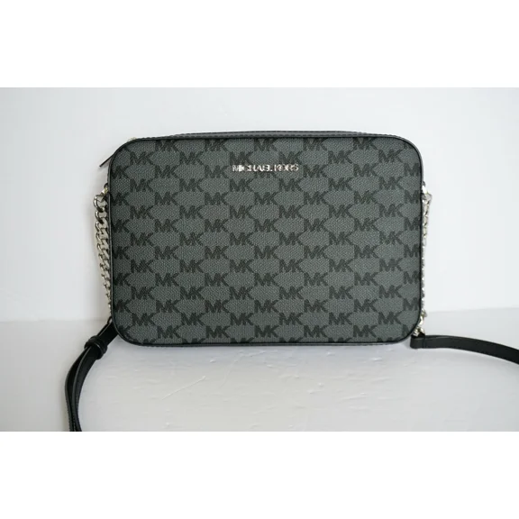 Michael Kors Signature Jet Set Large EW Crossbody Bag - Black …