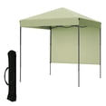 thumbnail image 1 of Toldo Gazebo Plegable Portátil 1.8x1.8m, Carpa de Jardín Impermeable con Protección UV, Panel Lateral, Altura Ajustable, Rápida Apertura para Patio, Fiestas y Eventos - Light Green, 1 of 8