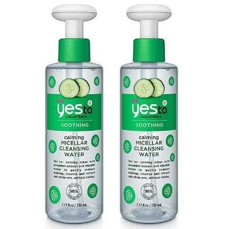 Soothing Cucumber - Yes To Cucumbers Soothing Calming Micellar Cleansing Water, 7.77 Oz (Pack of 2)