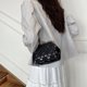 thumbnail image 5 of Bolso de mano de noche para mujer bolso elegante con patrón de corazón para bodas (negro), 5 of 8