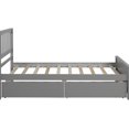 thumbnail image 4 of Gray Twin Wood Platform Bed With Drawer Functionality - Solid Construction Two Drawers For A Stylish Bedroom, 4 of 6