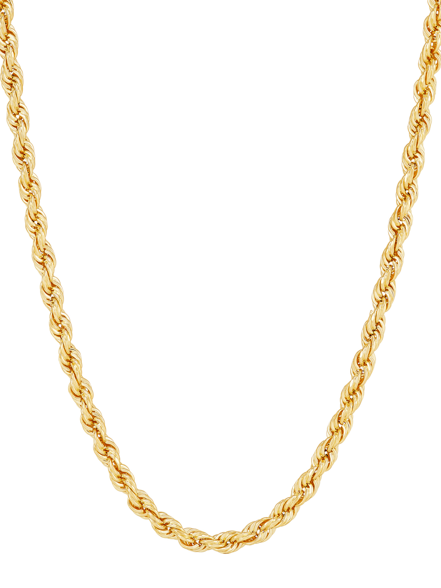 Brilliance Fine Jewelry 10K Yellow Gold 3.20MM - 3.40MM Hollow Rope Necklace, 20"