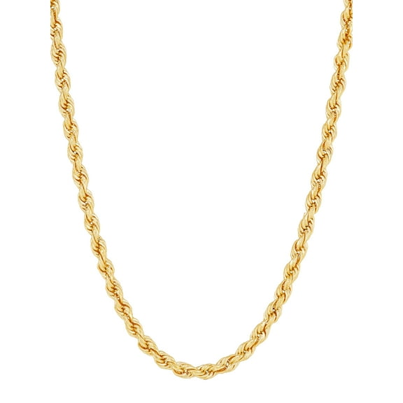 Brilliance Fine Jewelry 10K Yellow Gold Hollow 3.20MM-3.40MM Rope Chain, 18"