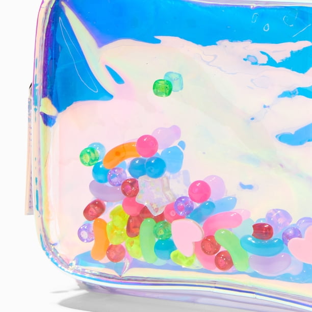 claires holographic diamond mini backpack Glitter Color Block Lisa Frank link top handle AOP Holographic Mini Backpack