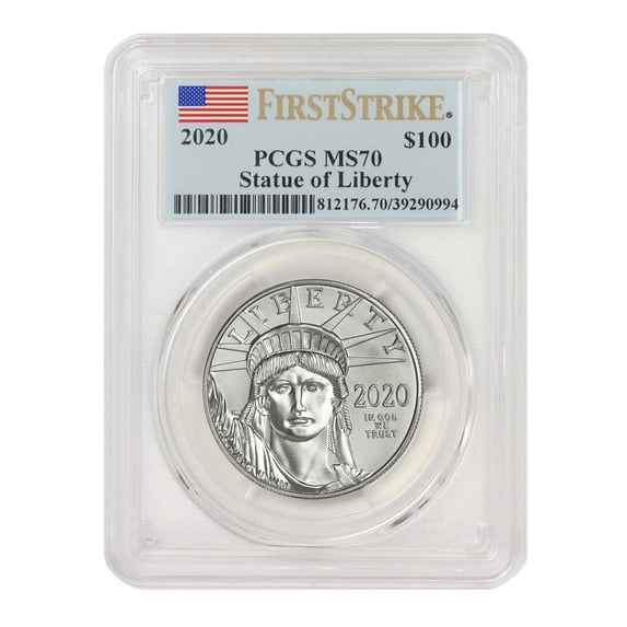 2020 $100 Platinum Eagle PCGS MS70 First Strike Flag Label U.S. Mint Coin