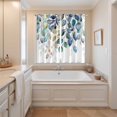thumbnail image 3 of Blue Teal Botanical Kitchen Curtains 84 Inch Length, Weeping Fall Eucalyptus Leaves Grommet Top Bedroom Living Room Curtains, Light Filtering Cafe Curtain Drapes 2 Panels Set 104''x84'', 3 of 9