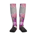 thumbnail image 3 of Compression Socks for Women and Men - Purple And Pink Tulip Bouquet Compression Socks Circulation for Workout, 3 of 8
