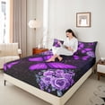 thumbnail image 4 of Homewish Kids Children Flying Butterflies Full Size Sheets 4-Piece,Bling Starry Sky Glitter Breathable Bed Sheets,Chic Floral Flowers Rose Lightweight Sheet Sets,Ultra Soft Home Decor, 4 of 7