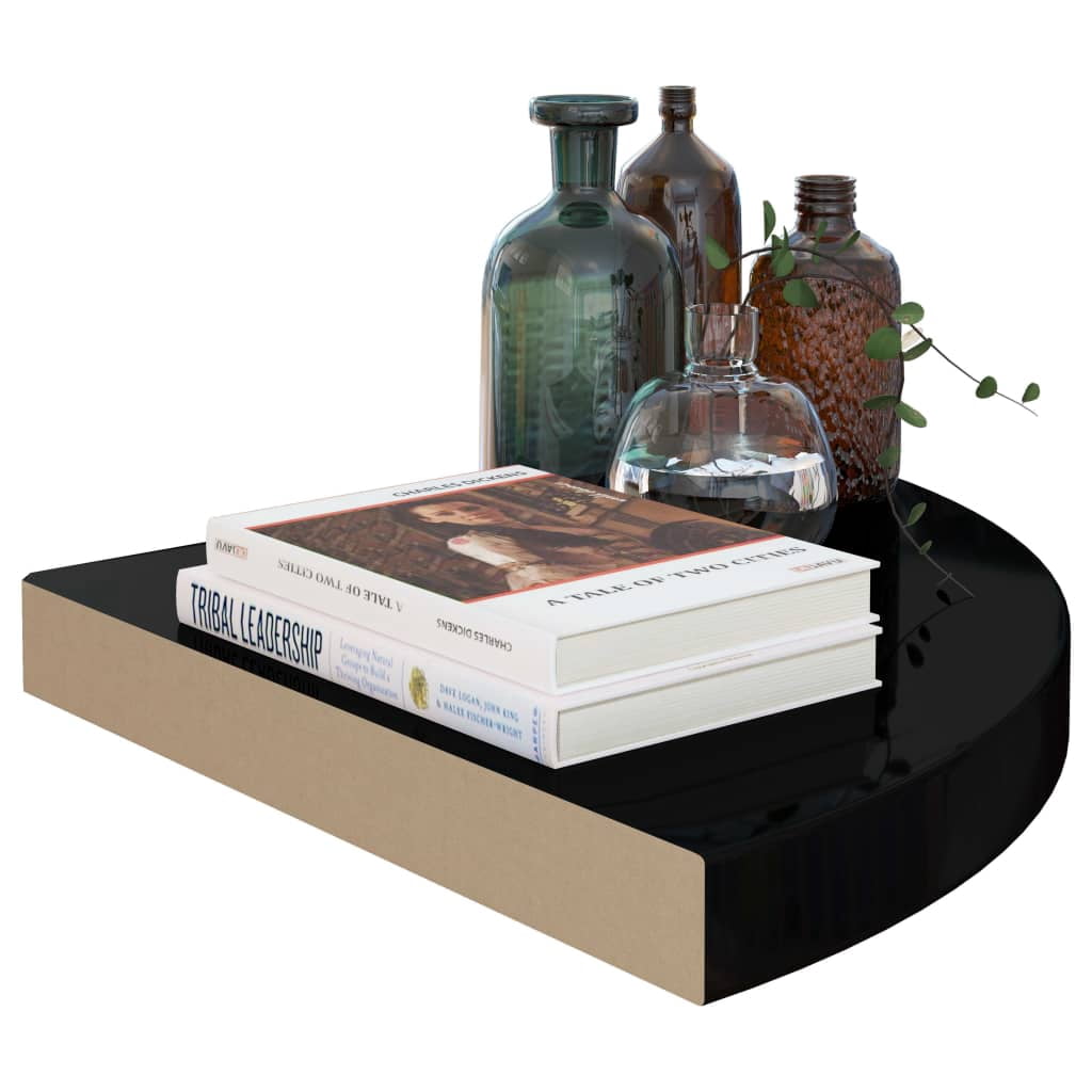 vidaXL Floating Corner Shelf Oak 9.8"x9.8"x1.5" MDF