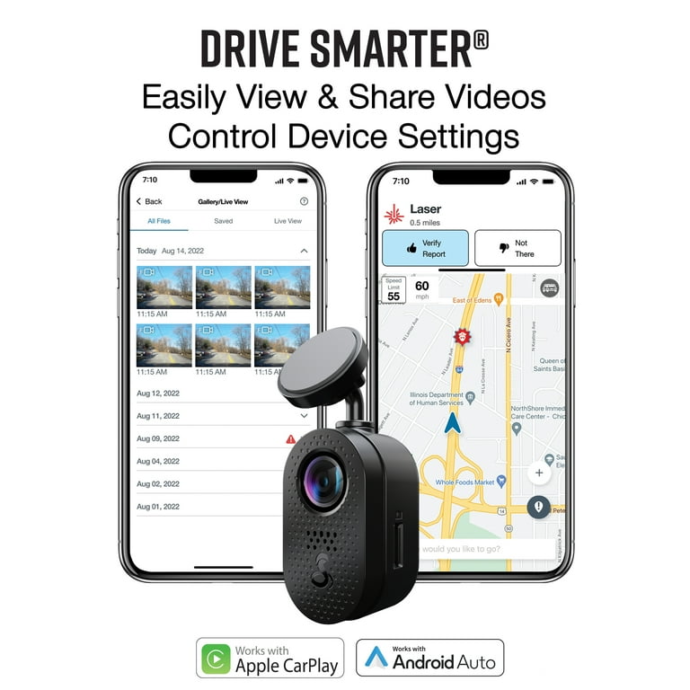 Cobra SC110 2K QHD Dash Cam, Live Alerts, CarPlay + Android Auto Dash Camera with Mayday Alerts & Built-in WiFi (New)