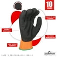 thumbnail image 4 of LINCONSON Safety Performance Series Construction Mechanics Work Gloves (XL, Orange - 10 Pack), 4 of 4