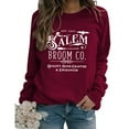 thumbnail image 2 of LEAVINGSUO 2023 Fall Womens Tops Plus Clearance Plus Size Tops Women's Casual Winter Hoodless Long Sleeve Round-Neck Loose Printed Sweatshirts Wine S, 2 of 6