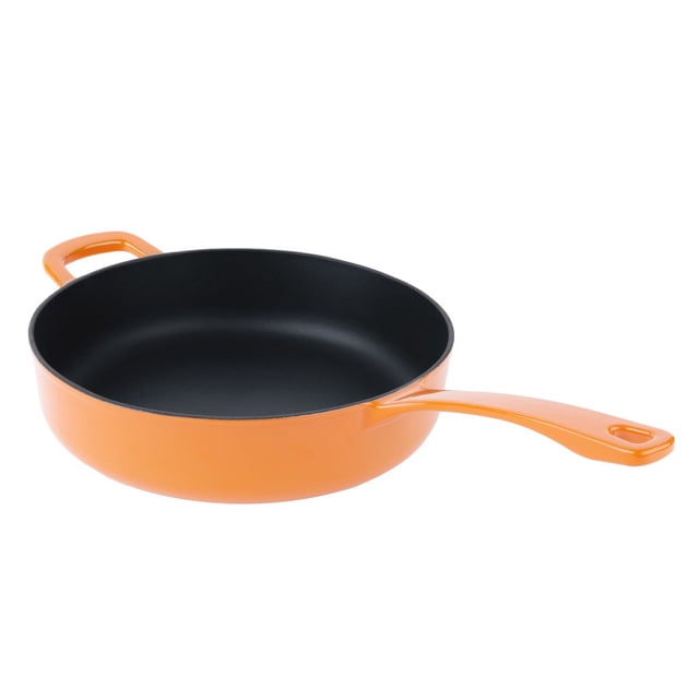 Chuck Hughes Cast Iron Deep Skillet, 3.75 L (4 qt.) Orange