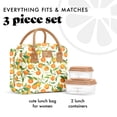 thumbnail image 7 of Fit + Fresh Bloomington Womens Lunch Bag, Insulated Lunch Box With Containers, Orange Blossoms, 7 of 7