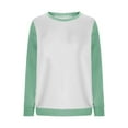 thumbnail image 3 of Wenyuyu Raglan T Shirts for Women Casual Round Neck Long Sleeve Pullover Sweatshirts Trendy Color Block Loose Fit Tops, 3 of 5