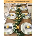 thumbnail image 4 of 13 Inch Round Placemats Set of 4, Anchor Sage Green Non Slip Heat Insulation PP Table Mats, Yellow Nautical White Geometric Stripe Washable Place Mats for Kitchen Dining Party Table Decor, 4 of 7