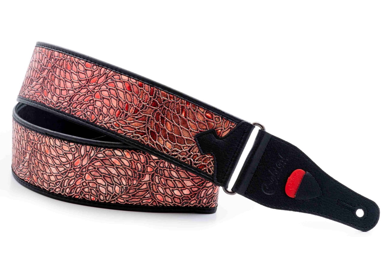 RightOn! Straps Alien Guitar Strap w/ Glittering Design - Red