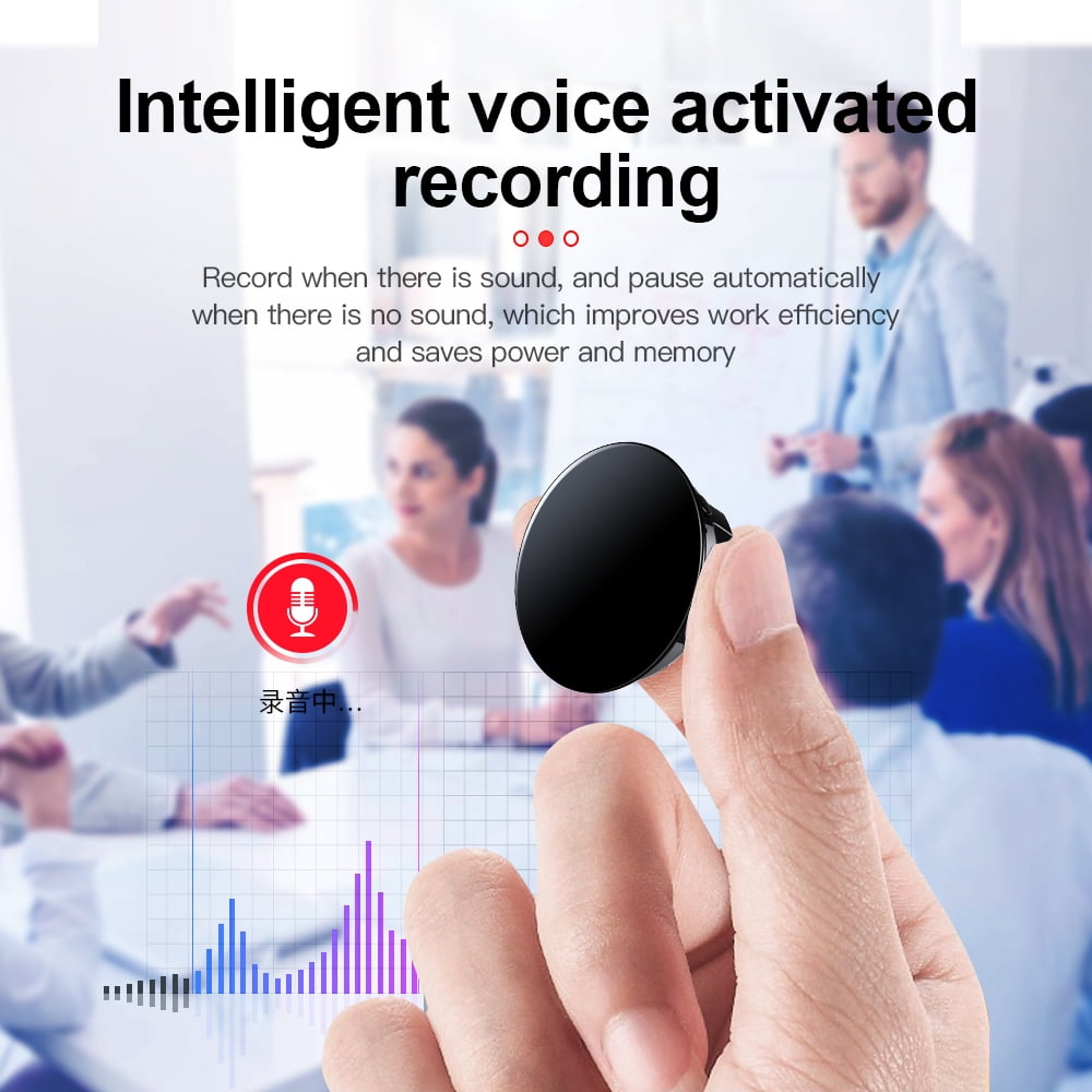 32GB Mini Digital Voice Recorder One-click Recording Micro Brooch Sound Recorder -384Hours 192kbps 120mah Professional Long Distance Voice Recorder MP3 Player