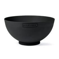 Ash & Ember 29" Hemisphere Fire Pit, Wood Burning Backyard Fireplace, Round Flat Flanged Base, Cast Iron High-Temp Black Paint Fire Bowl, Portable Outdoor Firepit Ideal for Backyard Parties, Camping