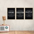 thumbnail image 3 of [3pcs Grind Art Deco Canvas] 3pcs Art Deco Canvas Wall Art Set - Inspirational Quotes "Grind, Execution, Hustle" - Frameless Ink Art Prints for Home Office, Living Room, Bedroom, Classroom - Indoor, 3 of 4