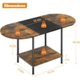 thumbnail image 2 of Coffee Tables for Living Room,2-Tier Small Coffee Table Farmhouse Oval Center Table with Storage Shelf and Wood Tabletop,for Small Space,Home Office,Black & Brown, 2 of 15
