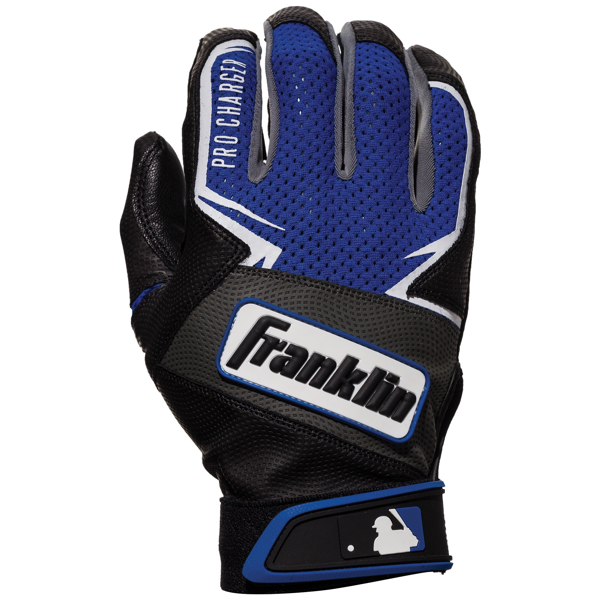 Blue/Black Franklin Pro Charger Adult Baseball Batting Gloves Size Small & Med 
