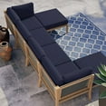 thumbnail image 2 of Modway Clearwater 6-Piece Wood Fabric Outdoor Sectional Sofa - Gray/Navy, 2 of 14