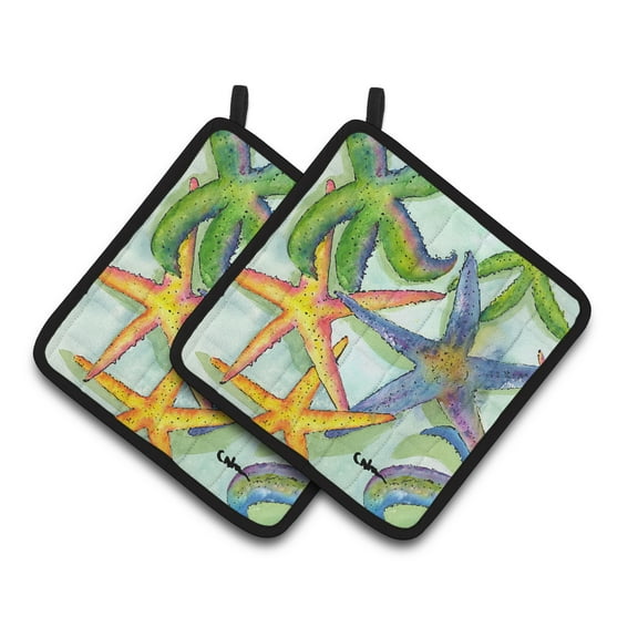 Caroline's Treasures 8542PTHD Starfish Pair of Pot Holders , 7.5HX7.5W, multicolor