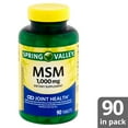 Spring Valley MSM Dietary Supplement, 1,000 mg, 90 Count