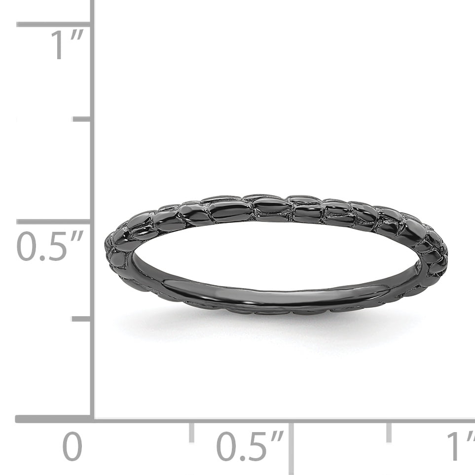 Sterling Silver Black-Plated Twisted Ring