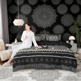 thumbnail image 4 of Erosebridal Bohemian Aztec Twin Bedding Sets, Gray Black Aesthetic Bedding Comforter Set, Black Reversible 7 Pieces, 4 of 6
