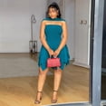thumbnail image 4 of AURA Plus Size Strapless Bodycon A Line Dress Sexy Ruffle Summer Party Dress Women, 4 of 6