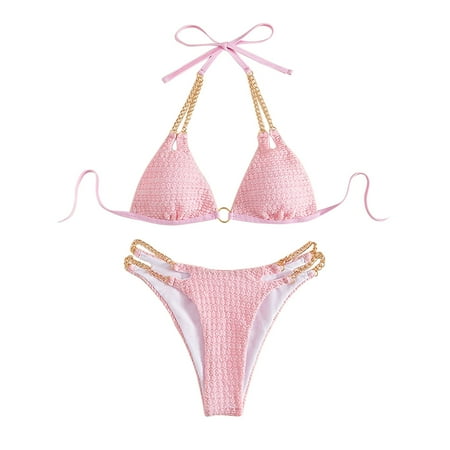 

Womens High Waisted Bikini Bikini New Foreign Trade Chain Separate Swimsuit Europe And The United States Multi Color Triangle High Waist Beach Swimsuit Women
