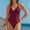 Red, variant on Juslio Swimsuit for Women 2025 One Piece Conservative Army Green V-Neck Women Swimsuit Tummy Control L