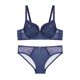 thumbnail image 1 of INSPIRAR CHIC Conjuntos de Lencería para Mujeres Tallas Grandes Dos Piezas Sujetador de Encaje con Lunares y Bragas Bralette F 40 Azul Oscuro, 1 of 6