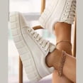 thumbnail image 2 of 2025 Clearance under $5 JINMGG Sneakers for Women Plus Clearance Large Size Women's Single Shoes Round Toe Cross-lace Canvas Shoes White 38, 2 of 2