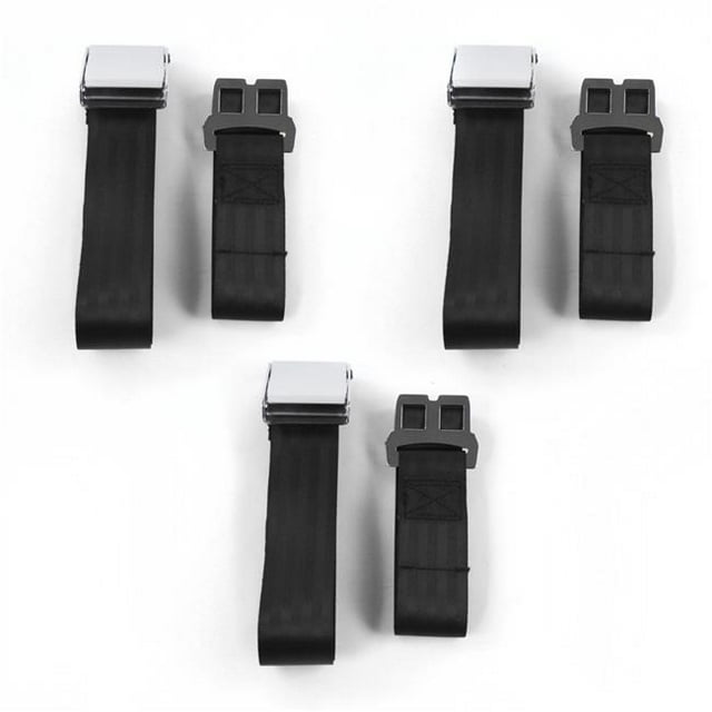 Camaro 1970-1981 Airplane 2 Point Black Lap Bench Seat Belt Kit - 3 Belts
