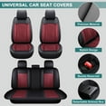 thumbnail image 5 of Fit For Hyundai Tucson Sonata Car Seat Covers, 5 Seats Leatherette Front&Rear Seat Cushion Protector for Hyundai Elantra Sonata loniq Santa Fe Black&Red, 5 of 10