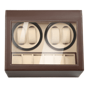 Watch Display Box 6-Slot Watch Winder Box 4-Winder Display Case with Automatic Rotation for Mechanical Watches