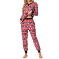 thumbnail image 4 of Conjunto de pijamas a juego para la familia navideña INSPIRE CHIC de mujeres, de manga larga, con renos y nieve, ropa de dormir y lounge, XL rojo, 4 of 6