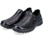 Rieker Women's L7166-00 Eike Smooth Leather Shoes, Black, 38 EU