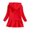 thumbnail image 5 of CPNG Girls Hoodie Dress Solid Color Long Sleeve Hooded Dress Stylish Daily Casual Hoodie Sweatshirt A-Line Dresses(Red,12-18 Months), 5 of 7