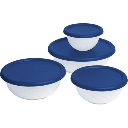 Mainstays 8pc Covered Bowl Set, Blue