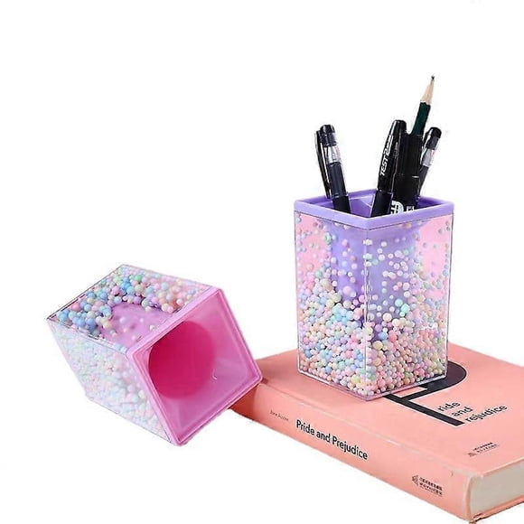 2 Pieces Pen Holder, Kids Cream Glue Pen Holder, Handmade DIY, Creative Cute Dream Girl Pen Holder, Desktop Decoration, Organizer Makeup Brush Holder