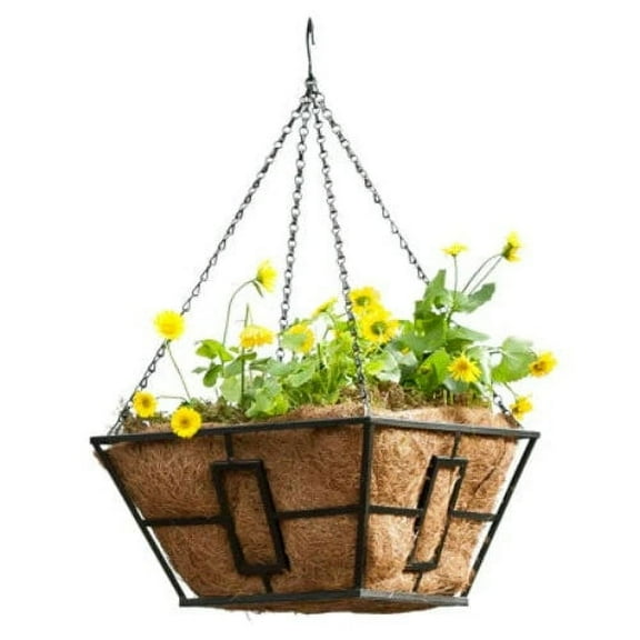 Panacea 87850GT 14" Square Black Steel Hanging Plant Basket - Quantity of 12