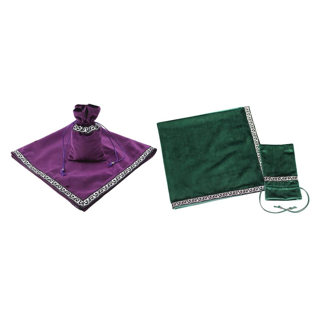 Hohopeti Mantel De Adivinación De Tarot – Paño De Terciopelo De 60x60 Cm Con Bolsa De Almacenamiento, Diseño Con Patrones Esotéricos