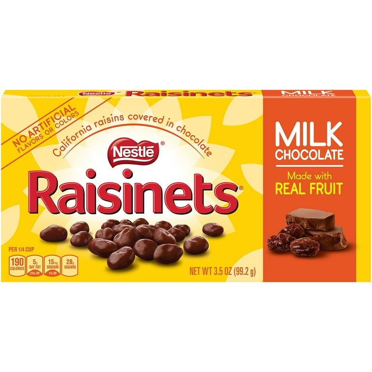 Nestle Raisinets Covered in Raisins Real Fruit Milk Chocolate, 3.5