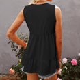 thumbnail image 4 of Gibobby Mujeres Sleeveveless Loose Tank V Cuck Straps Casual Flowy Tunic Camis Top(Negro,XG), 4 of 5