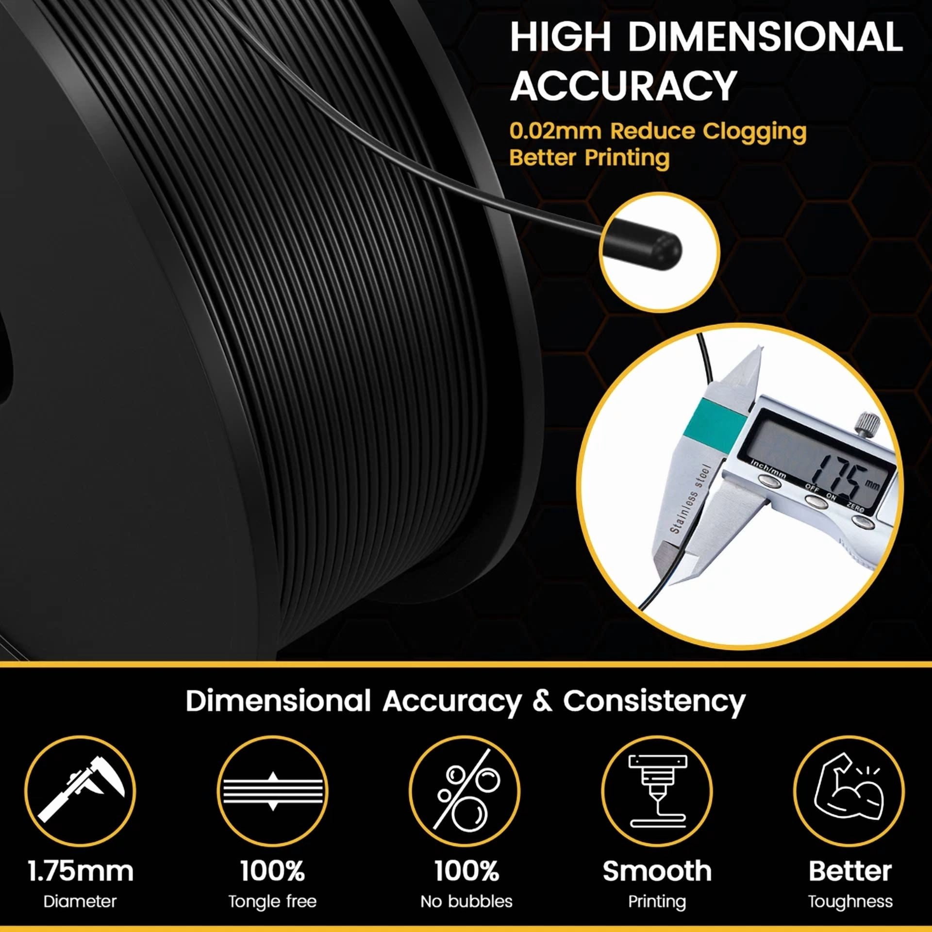 BUTTERFLY- Pla Filament Black 250G(0.55Bs) - 3D Printer Filament - 1.75Mm 3D Printing