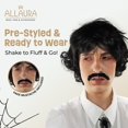 thumbnail image 3 of Peluca ALLAURA Vote Pedro negra con bigote falso de los 70, 3 of 7